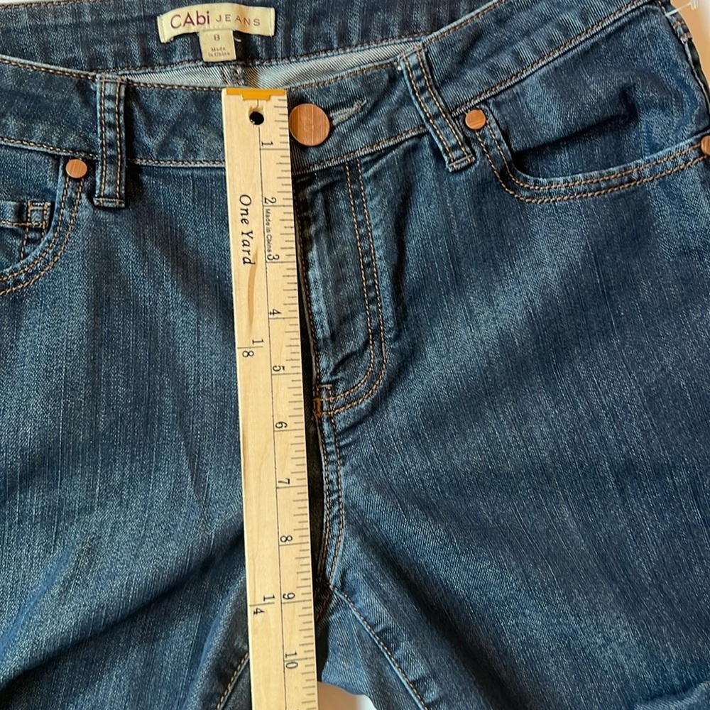 CAbi Dark blue classic 5 pocket mid-rise flare jeans Women’s Size 8 - Picture 7 of 10